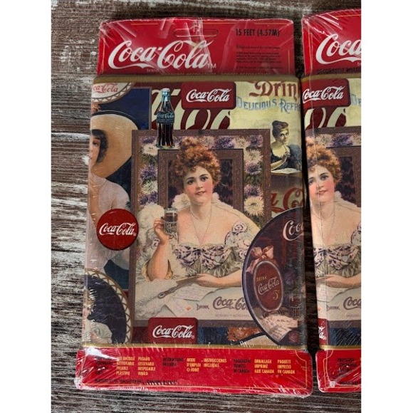 2 - Coca Cola Brand Decorative Borders Ribbon 15 Feet Each Vintage Collectible - Picture 4 of 5